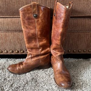 Frye Melissa Button 2 Riding Brown Boots
